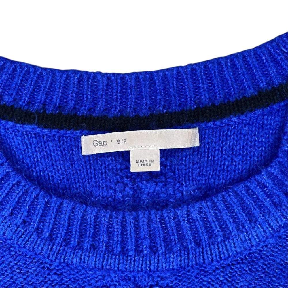 GAP Cableknit Colourblock Sweater in Blue and Black and White Stripes - Picture 3 of 6